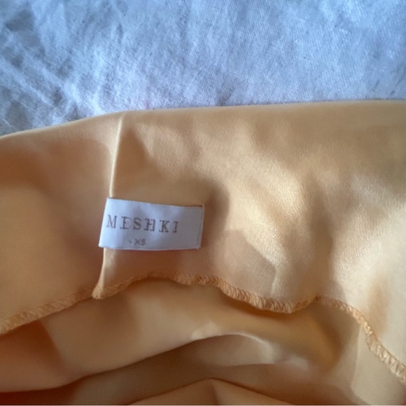 Meshki Chandra Women’s Lace Detail Satin Maxi Dress - Lemon Yellow XS - Picture 10 of 10